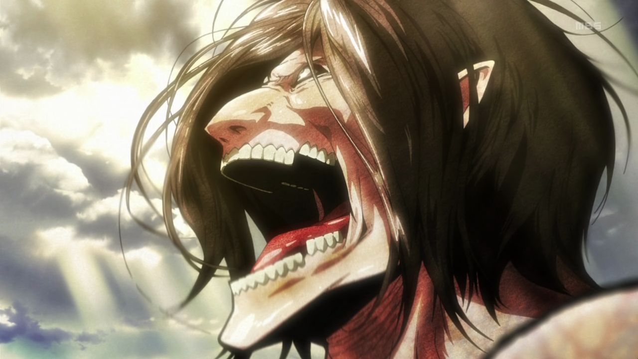 Eren Yeager como Titã vs. Outros Titãs em Attack on Titan